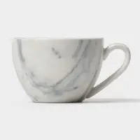 Чайный сервиз Magistro Real Marble, 2 персоны, 4 предмета: 2 чашки 120 мл, 2 блюдца d=12.5 см, фарфор, белый, серый