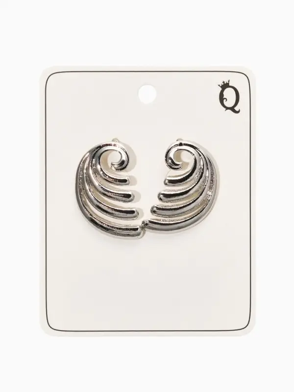 Серьги металл &laquo;Волна&raquo;, цвет серебро