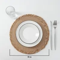 Салфетка сервировочная на стол Доляна &laquo;Мэг&raquo;, d=30 см, бежевая