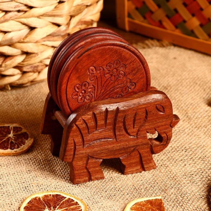 Подставки под горячее Подставки под горячее "Слоник" (набор 6 штук) 6,5х12х12 см