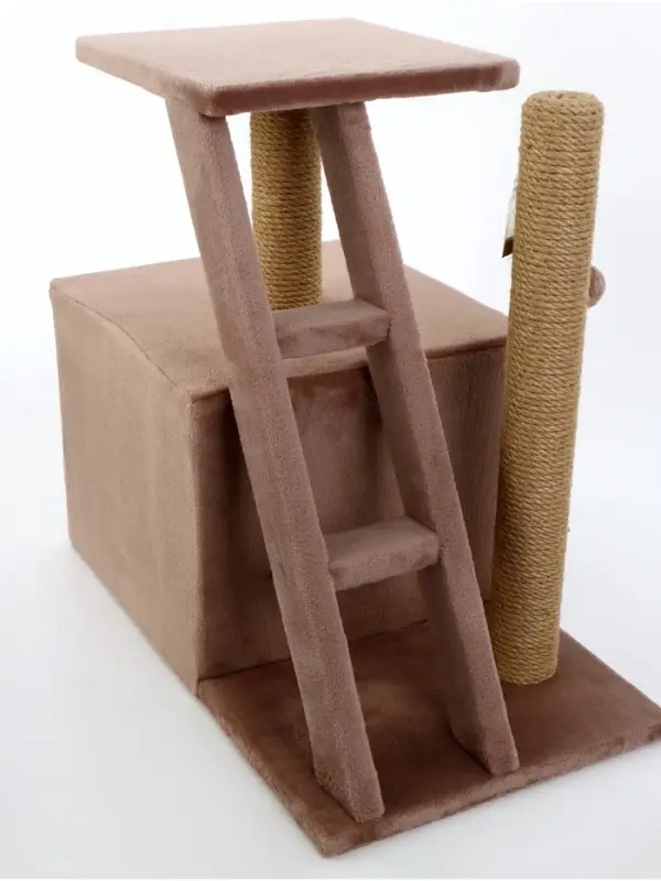 Домик для кошек с когтеточкой «Домосед», с лестницей и площадкой, 60×35×56 см, капучино Домик для кошек с когтеточкой «Домосед», с лестницей и площадкой, 60×35×56 см, капучино