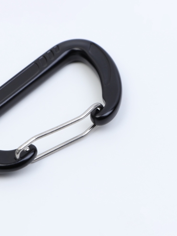 Карабин с защелкой, для альпинизма, черный, 8 см, 12 KN