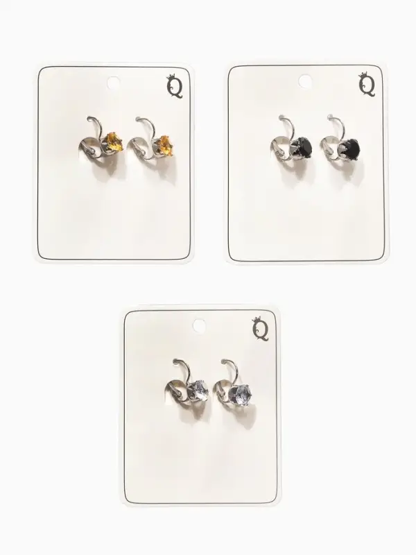 Серьги со стразами &laquo;Конфетти&raquo;, каникулы круг, цвет МИКС в серебре