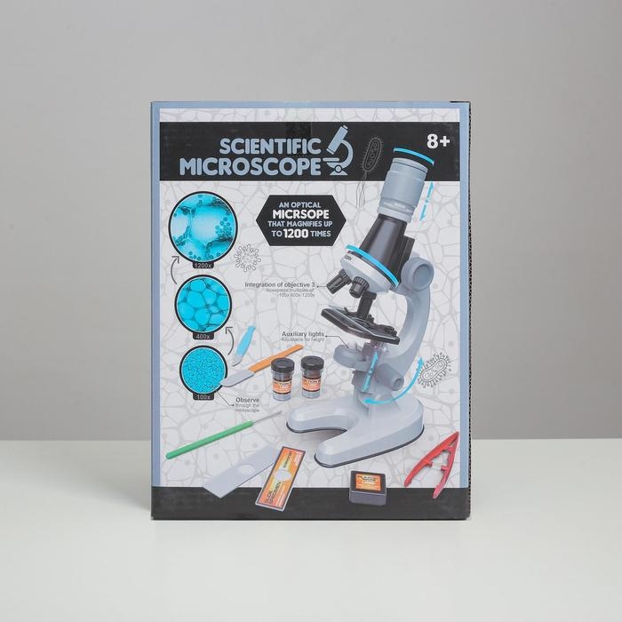 Микроскоп Микроскоп "Юный ботаник" кратность до х1200, белый, подсветка
