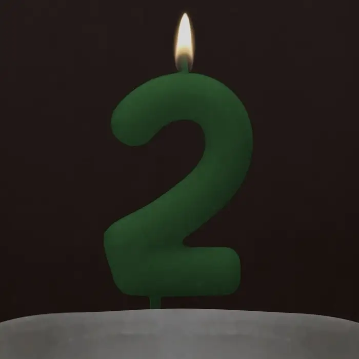 Свеча для торта, цифра «2», светится в темноте, 3,8 х 8 см Свеча для торта, цифра «2», светится в темноте, 3,8 х 8 см