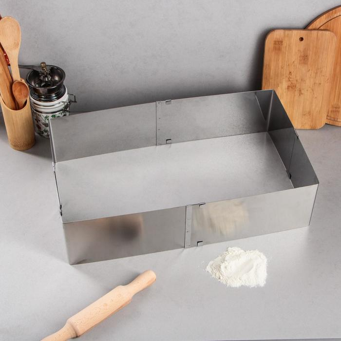 Форма для выпечки с регулировкой размера «Прямоугольная», h-12 см, 15х25 - 27х48 см Форма для выпечки с регулировкой размера «Прямоугольная», h-12 см, 15х25 - 27х48 см