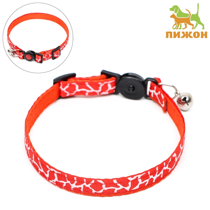 Ошейник кошачий Ошейник кошачий "Жираф", 30 х 1 см, красный
