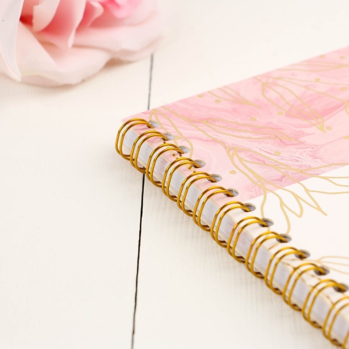 Книга пожеланий на свадьбу «Золотые цветы», на пружине, 21 х 21 см.