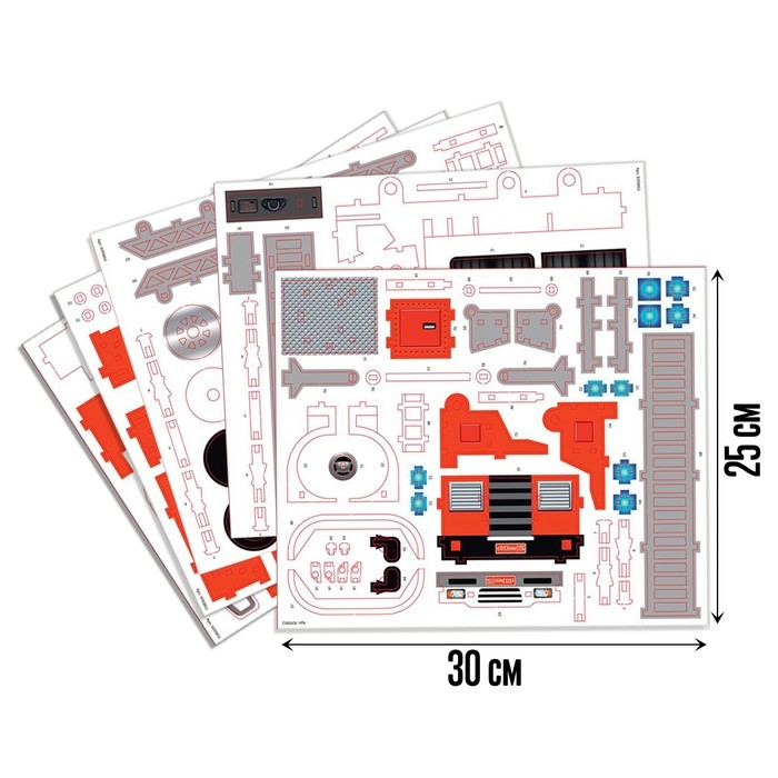 Деревянный конструктор «Пожарная машина», 79 деталей, 24х10х13 см Деревянный конструктор «Пожарная машина», 79 деталей, 24х10х13 см