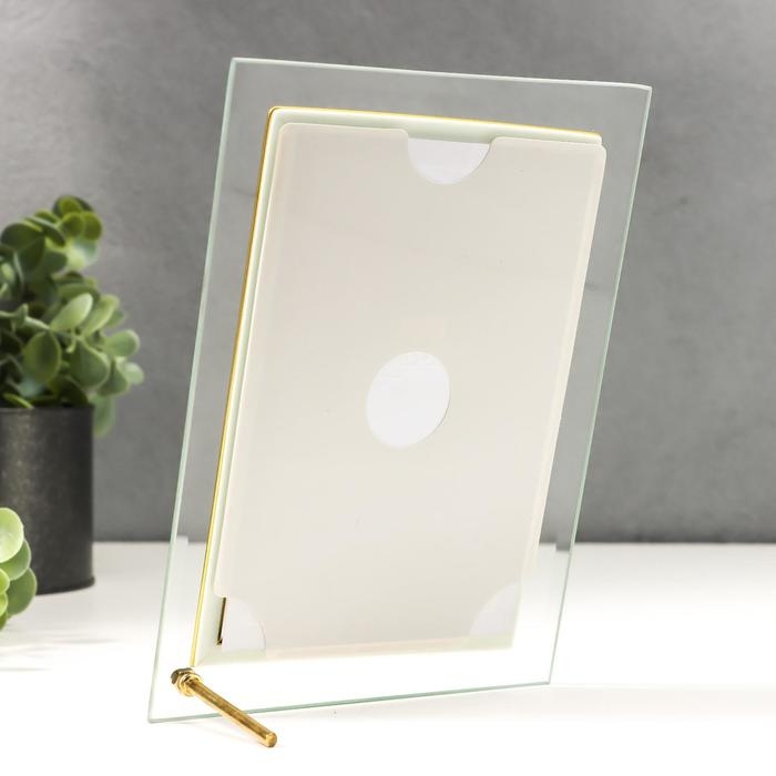 Фоторамка стекло  Фоторамка стекло "GT 184/-G" 10х15 см, вертикаль, с золотом