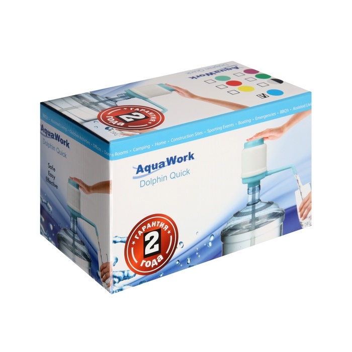 Помпа для воды Aqua Work  Помпа для воды Aqua Work "Дельфин" Квик, механическая, под бутыль от 12 до 19 л, голубая