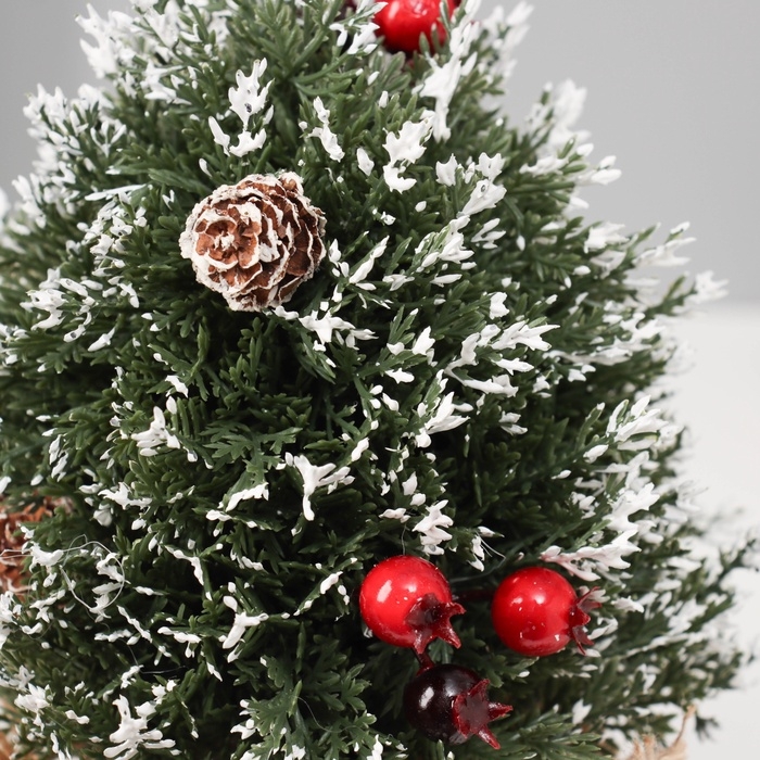 Искусственная ёлка настольная «Зимнее волшебство. Ягодки», в мешочке, 21х13 см