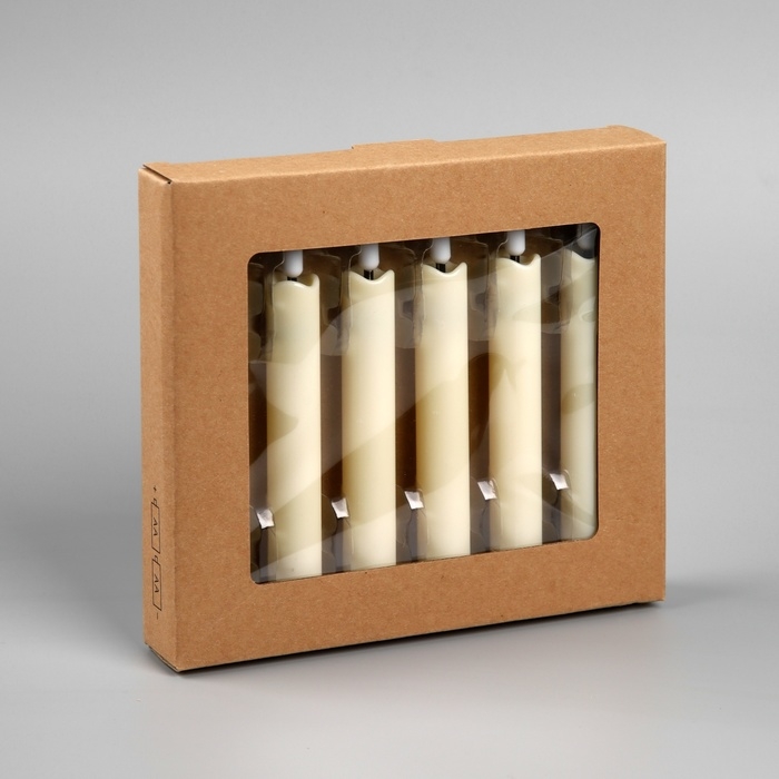Светодиодная свеча восковая «Классика» 2 x 16.5 см, АААx2 (не в компл.), набор 6 шт, свечение тёплое белое Светодиодная свеча восковая «Классика» 2 x 16.5 см, АААx2 (не в компл.), набор 6 шт, свечение тёплое белое