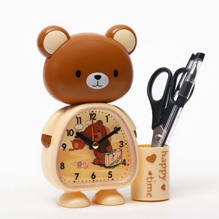 Будильник Будильник "Мишка", дискретный ход, 1АА, 17 х 4 х 12 см