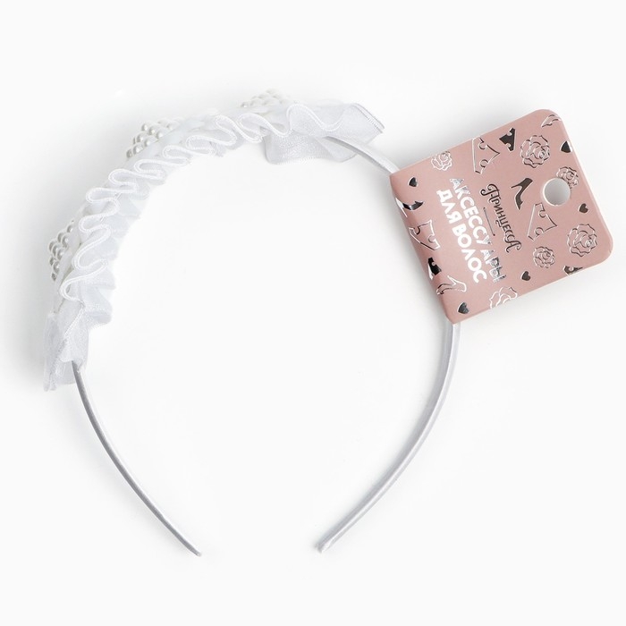 Ободок для волос Ободок для волос "Цветы", белый, 10 см, Принцессы