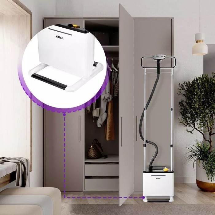 Отпариватель KT-9171, напольный, 1800 Вт, 2000 мл, 40 г/мин, белый Отпариватель KT-9171, напольный, 1800 Вт, 2000 мл, 40 г/мин, белый