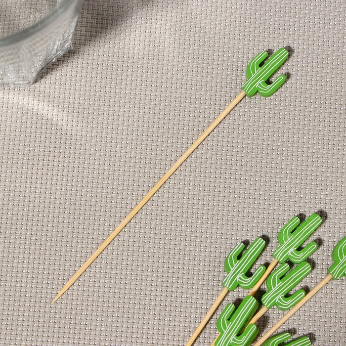 Шпажки Доляна «Гладкий кактус», 12 см, набор 25 шт Шпажки Доляна «Гладкий кактус», 12 см, набор 25 шт