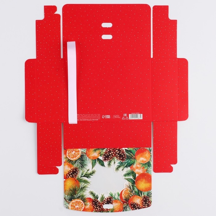 Коробка новогодняя складная «Апельсины» 16.5 х 12.5 х 5 см, Новый год Коробка новогодняя складная «Апельсины» 16.5 х 12.5 х 5 см, Новый год