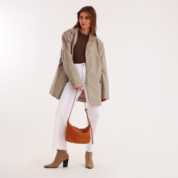 Сумка женская кросс-боди на молнии, цвет оранжевый