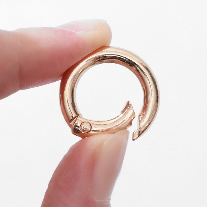 Кольцо-карабин, d = 16/24 мм, толщина - 4 мм, 5 шт, цвет золотой Кольцо-карабин, d = 16/24 мм, толщина - 4 мм, 5 шт, цвет золотой