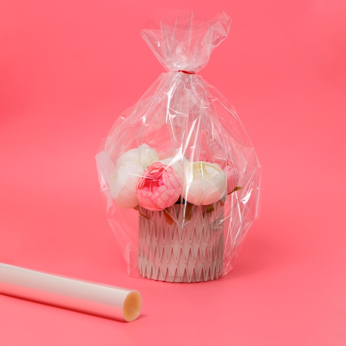 Плёнка для цветов прозрачная 0,7 х 37,5 м, 1000 г, 40 мкм Плёнка для цветов прозрачная 0,7 х 37,5 м, 1000 г, 40 мкм