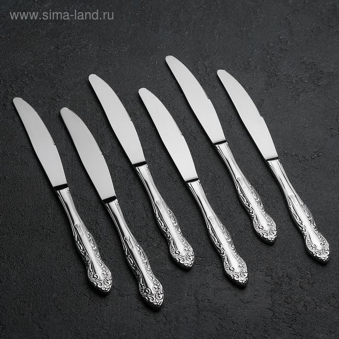 Набор столовых приборов «Славянка», 24 предмета, декоративная коробка, цвет серебряный Набор столовых приборов «Славянка», 24 предмета, декоративная коробка, цвет серебряный