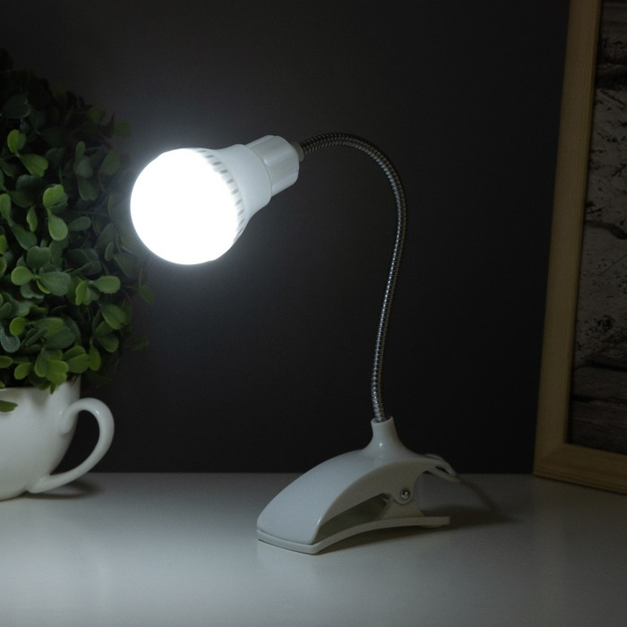 Лампа на прищепке  Лампа на прищепке "Свет" белый 13LED 1,5W провод USB 4x9x31,5 см RISALUX