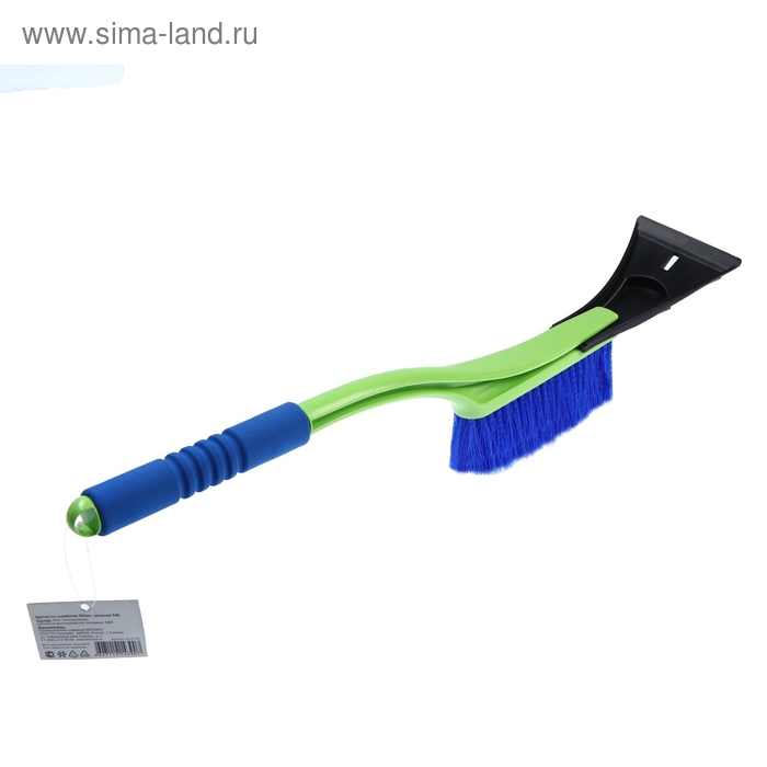 Щетка сметка, со скребком, Oktan, мягкая ручка, 54 см, зеленый