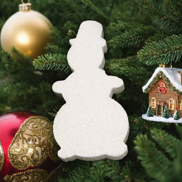 Заготовка из пенопласта Заготовка из пенопласта "Снеговик в шляпе", рельеф, 18 х 2 см