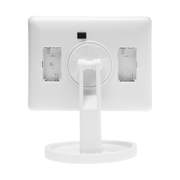 Зеркало Luazon KZ-06, подсветка, 26.5 х 16 х 12 см, 16 диодов, сенсорная кнопка, белое Зеркало Luazon KZ-06, подсветка, 26.5 х 16 х 12 см, 16 диодов, сенсорная кнопка, белое