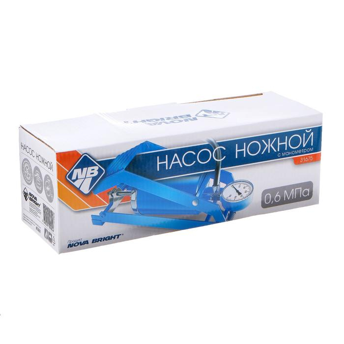 Насос ножной Nova Bright, с манометром, 500 см3 Насос ножной Nova Bright, с манометром, 500 см3