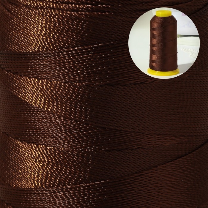 Нитки обувные, 500D/3, 600 м, цвет коричневый Нитки обувные, 500D/3, 600 м, цвет коричневый