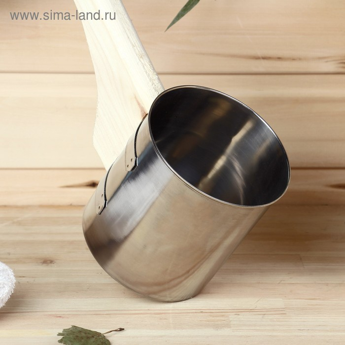 Ковш для бани из нержавеющей стали, 1.2л, 42 см, с ручкой, Ковш для бани из нержавеющей стали, 1.2л, 42 см, с ручкой, "Добропаровъ"