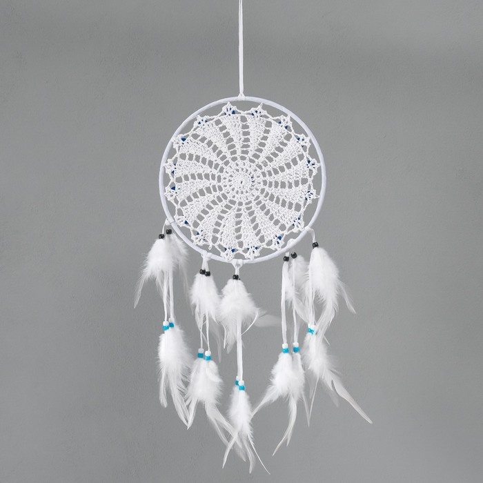 Ловец снов от сглаза Ловец снов от сглаза "Белое солнце" с перьями 22х60 см