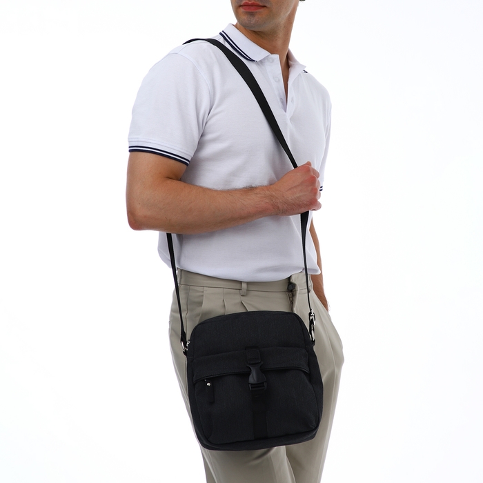 Сумка мужская через плечо TEXTURA, текстиль, цвет серый Сумка мужская через плечо TEXTURA, текстиль, цвет серый