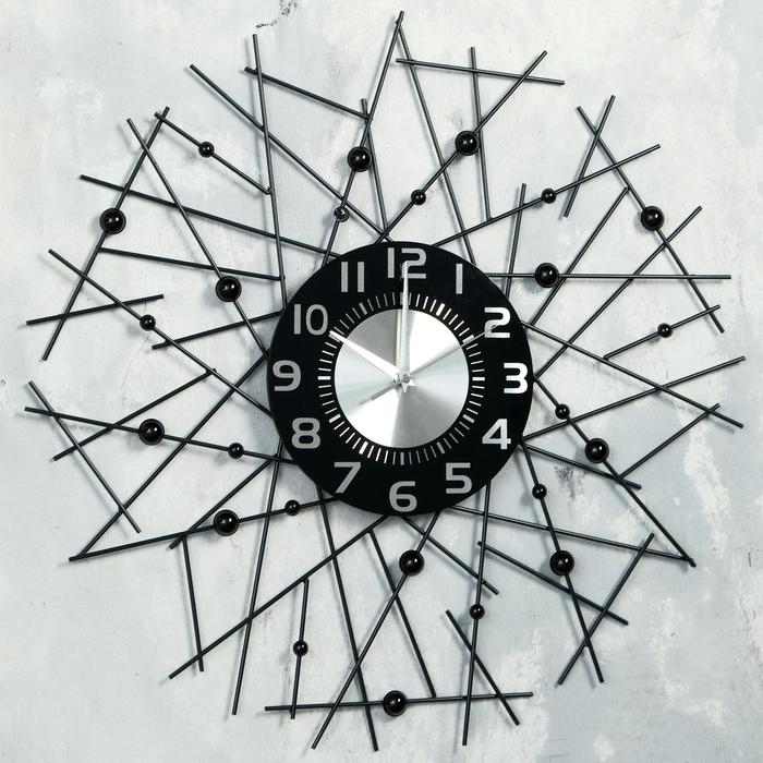 Часы настенные, интерьерные, большие  Часы настенные, интерьерные, большие "Тези", бесшумные, d-60 см, циферблат d-22 см