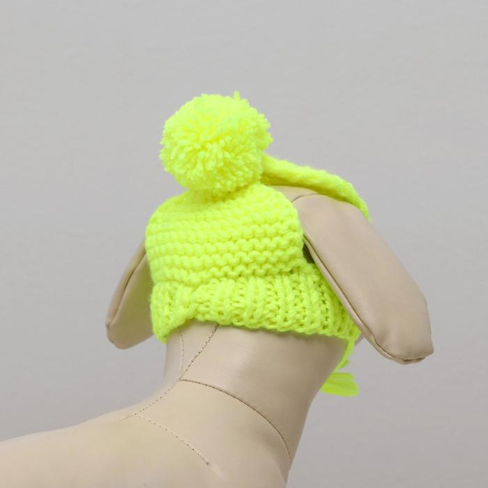 Шапка вязаная для собак, XS-S (объем головы 22-24 см, высота 7,5 см), микс Шапка вязаная для собак, XS-S (объем головы 22-24 см, высота 7,5 см), микс