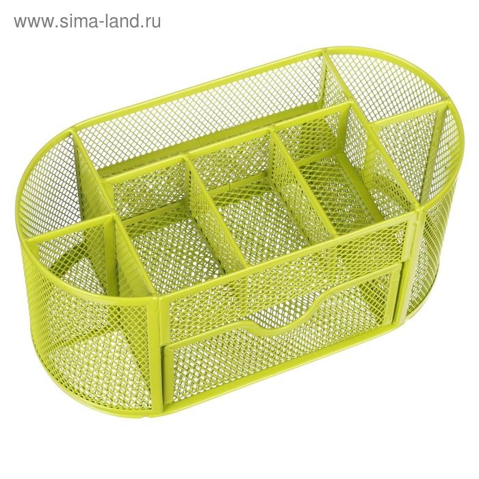 Подставка для канцелярских мелочей 9 отделений, сетка металл, зелёная Подставка для канцелярских мелочей 9 отделений, сетка металл, зелёная
