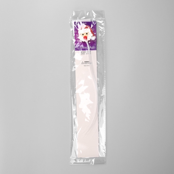 Заколка для волос светодиодная  Заколка для волос светодиодная "Дед Мороз" 33x4.5 см, 1 LED, батарейки LR1130x2 (в комплекте), мерцание, свечение белое