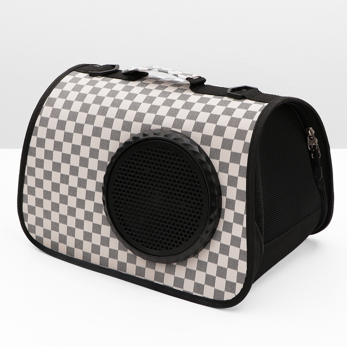 Сумка-переноска для животных с окном  Сумка-переноска для животных с окном "Клетка", бежевая, 40 х 26 х 26 см