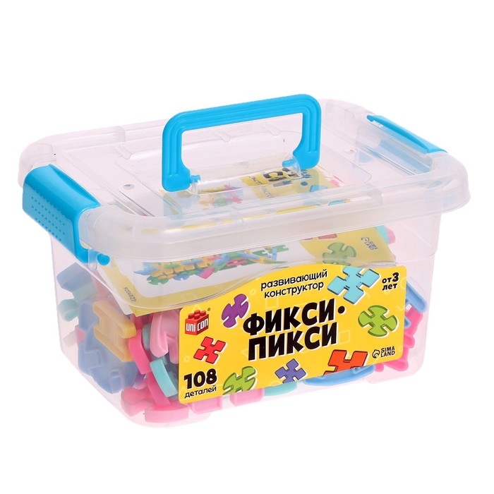 Конструктор «Фикси-пикси», в контейнере, 108 деталей Конструктор «Фикси-пикси», в контейнере, 108 деталей