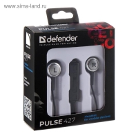 Наушники Defender Pulse 427, вакуумные, микрофон, 105 дБ, 32 Ом, 3.5 мм, 1.2 м, чёрные