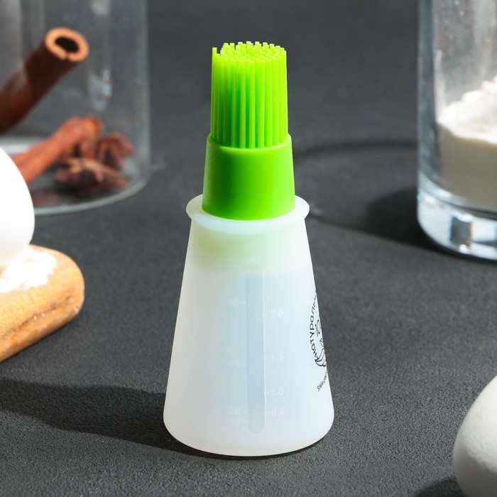 Кисть для масла «Натурально», 11.8х5.2 см, силикон, цвет зеленый Кисть для масла «Натурально», 11.8х5.2 см, силикон, цвет зеленый