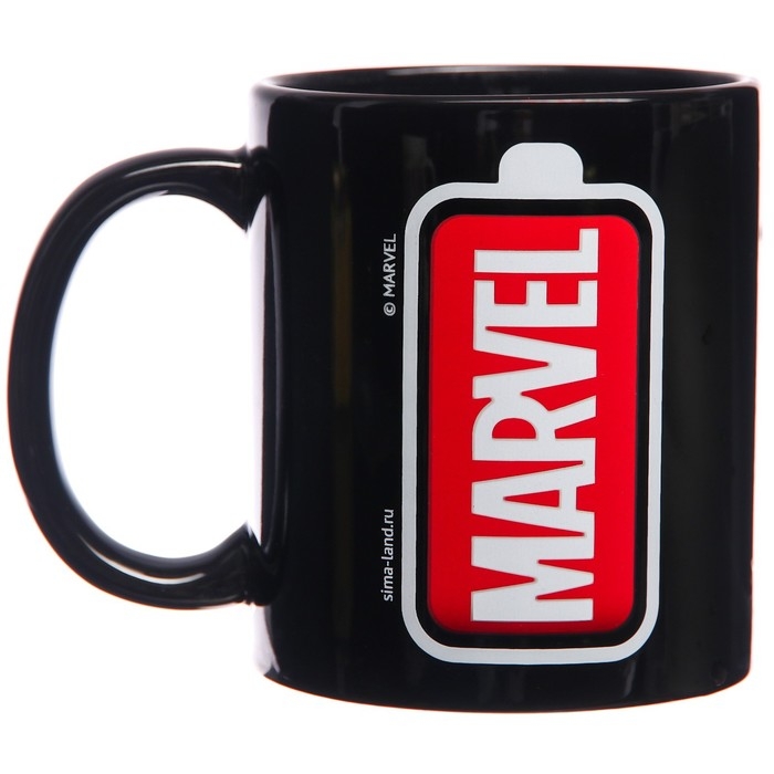 Кружка-хамелеон, черная, 330 мл Кружка-хамелеон, черная, 330 мл "Marvel", Мстители