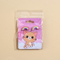 Серьги «Meow» гвоздики, 6х9 см