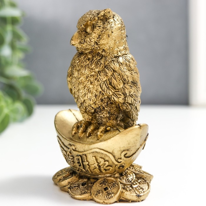 Нэцке полистоун под бронзу Нэцке полистоун под бронзу "Филин на слитке" 7х4,5х9,5 см