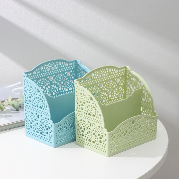 Корзина для хранения «Ажур», 2 отделения, 13,3×8,3×13,2 см, цвет МИКС Корзина для хранения «Ажур», 2 отделения, 13,3×8,3×13,2 см, цвет МИКС