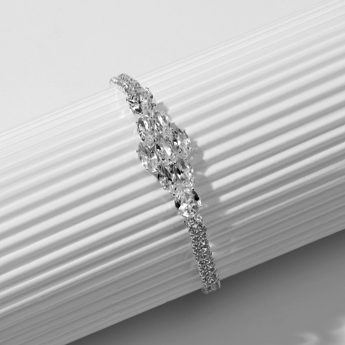 Браслет со стразами «Циркон» изыск, узор, цвет белый в серебре, 15см Браслет со стразами «Циркон» изыск, узор, цвет белый в серебре, 15см