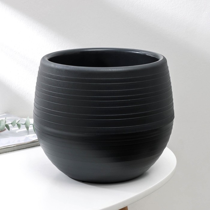 Горшок для цветов «Япония», 3 л, цвет графитовый Горшок для цветов «Япония», 3 л, цвет графитовый