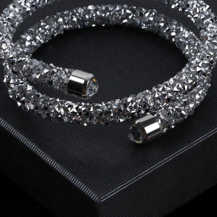 Браслет-пружинка «Шанталь» 2 ряда, цвет серебро, d=7 см Браслет-пружинка «Шанталь» 2 ряда, цвет серебро, d=7 см